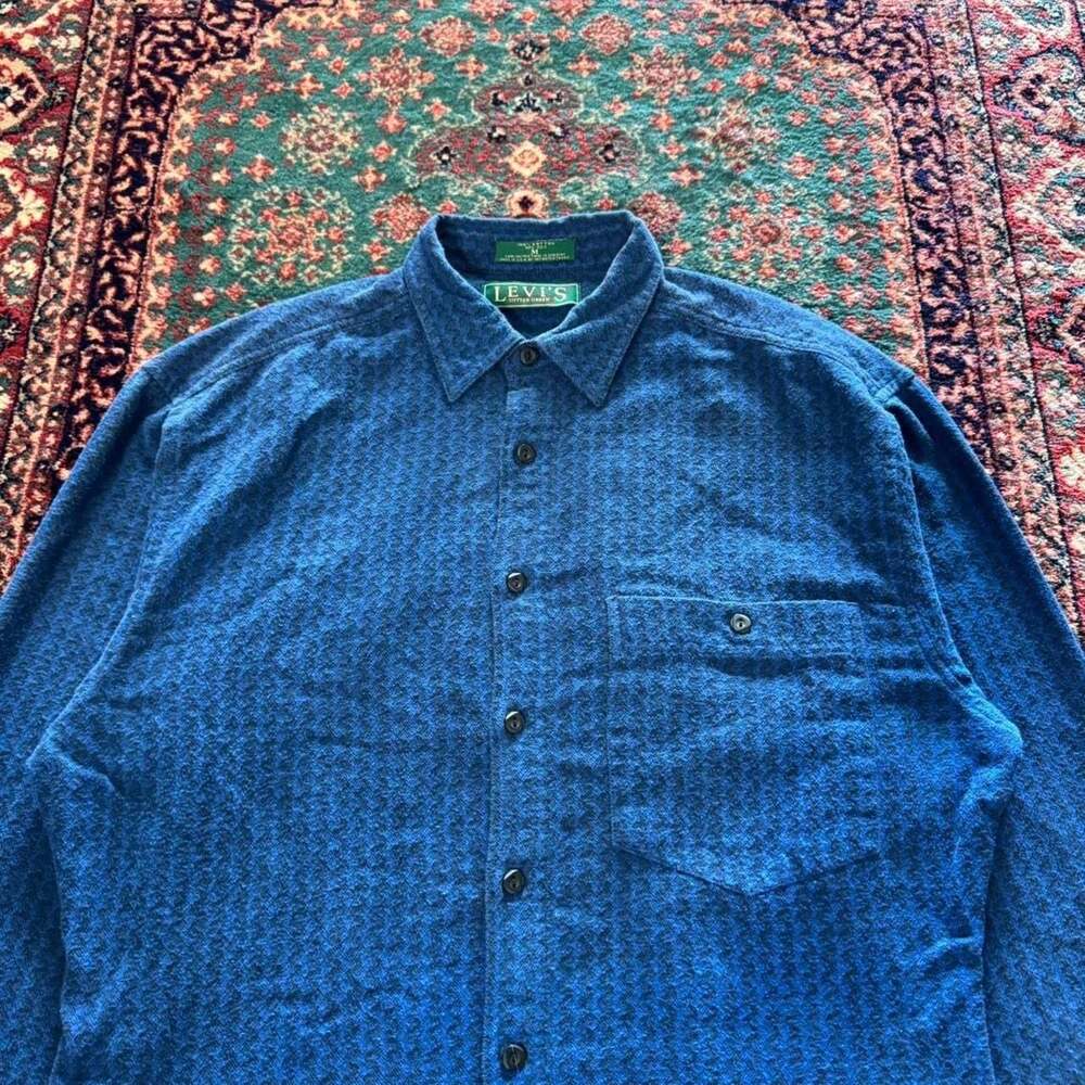 Levi's Sutter Creek Blue Patterned Button Down Shirt Size M - Picture 4 of 8